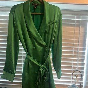 Silk green holiday mini dress. Never worn